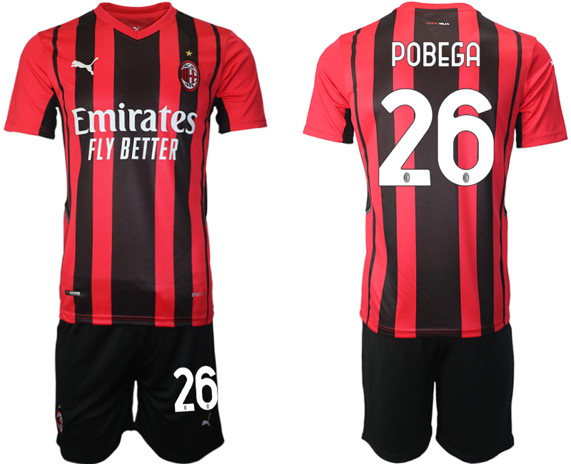 Men 2021-2022 Club AC Milan home red #26 Soccer Jersey